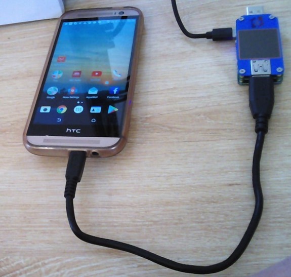 UM25C monitoring my old HTC phone charging