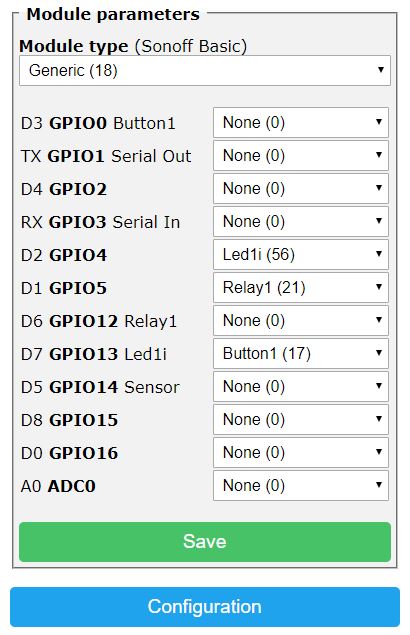 module configuration