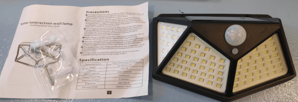 Solar lamp from Banggood