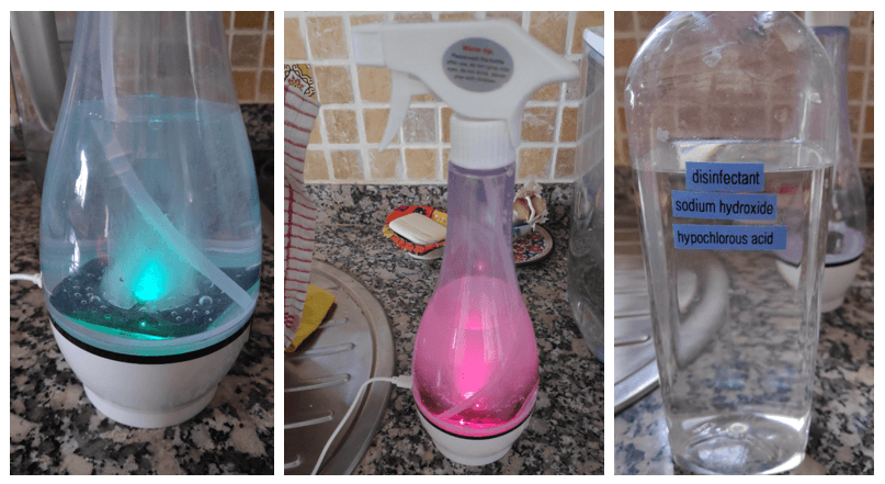 Disinfectant generator from Banggood in action
