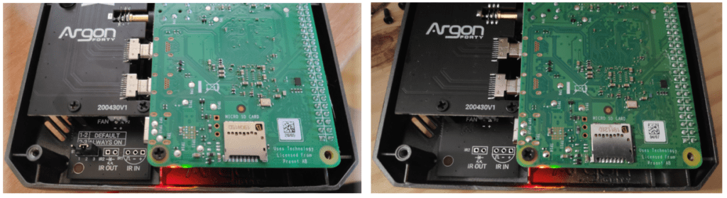 Two variations of the Argon ONE case for Raspberry Pi4