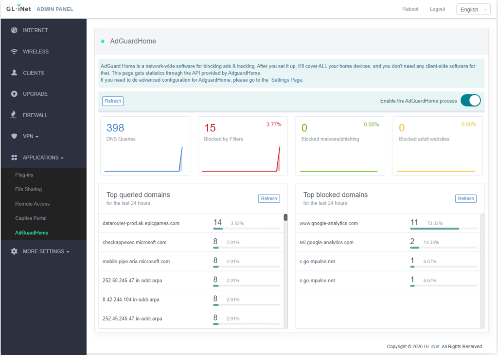 AdGuard on the Brume-W