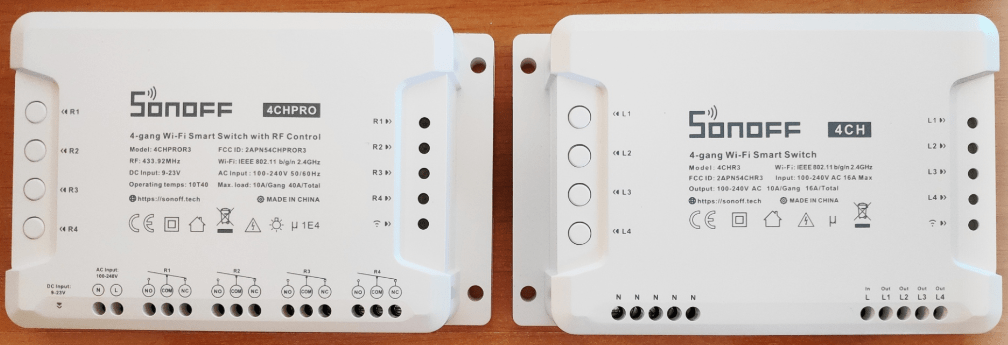 Sonoff 4CH and 4CH Pro R3