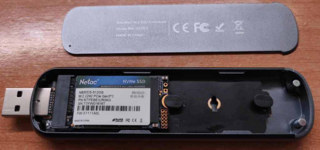 Blitzwolf Enclosure and Netac 512GB SSD from Banggood