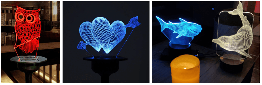 Solar RGB Owl and other Acrylic novelies