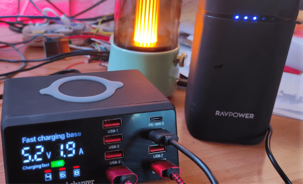 Bakeey X9 100W charger - charging multiple items at once