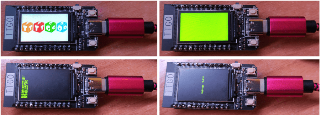 Photos of TTGO demo running