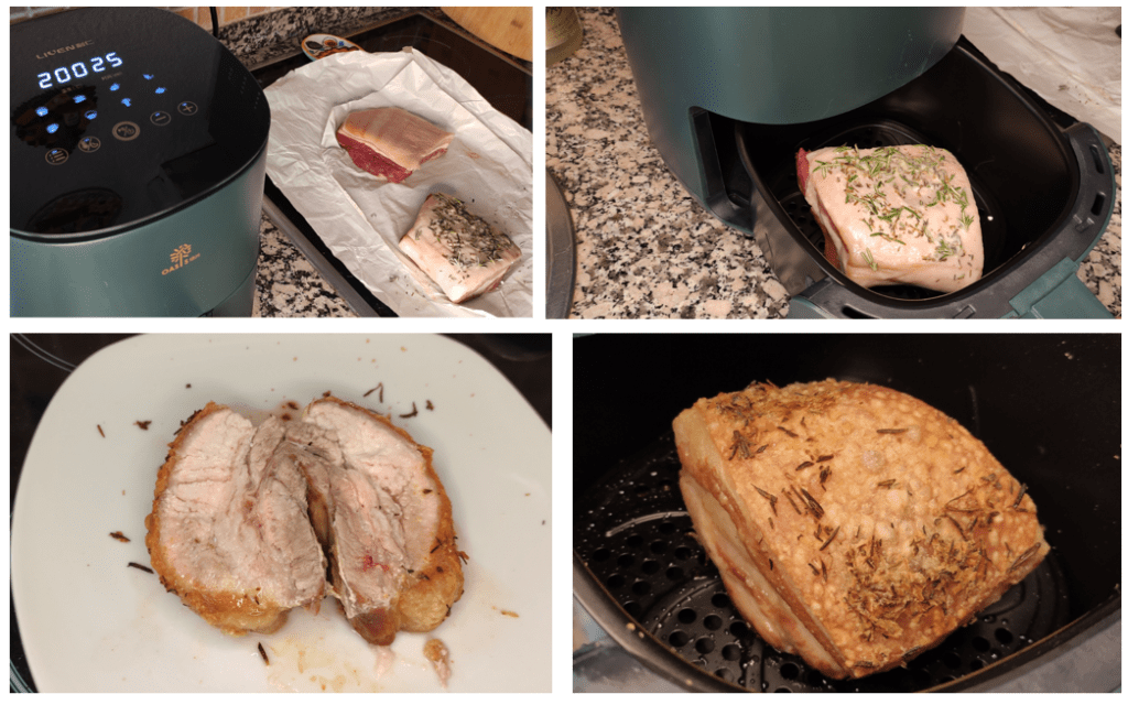 Belly Pork cooked in the Liven G-5 Air Fryer