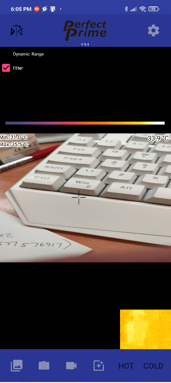 Perfect Prime IR202 running on Poco X3 mobile phone with USB-C