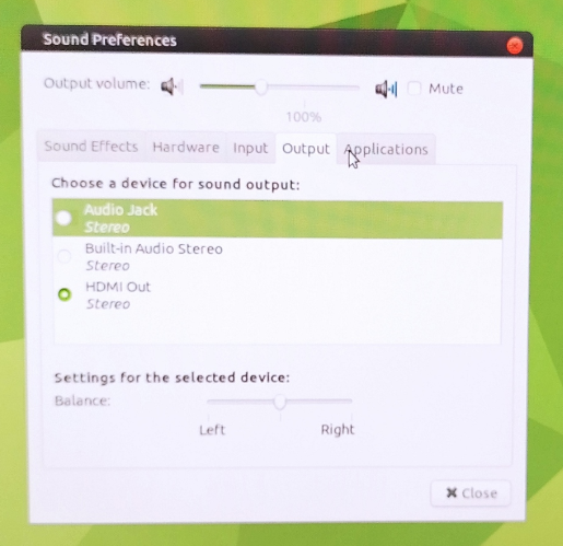 Banana Pi Ubuntu Mate Sound Settings