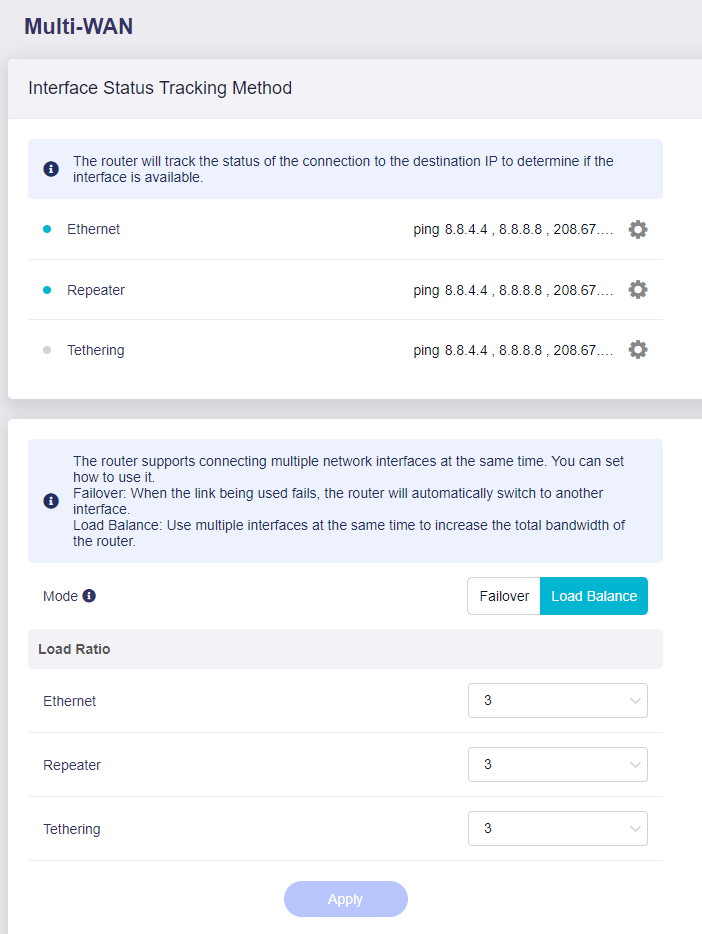 Multi-WAN on the FLINT in firmware v4.1 stable...