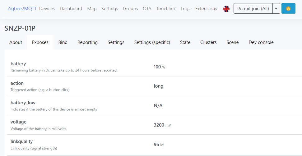 SNZP-01P on Zigbee2MQTT