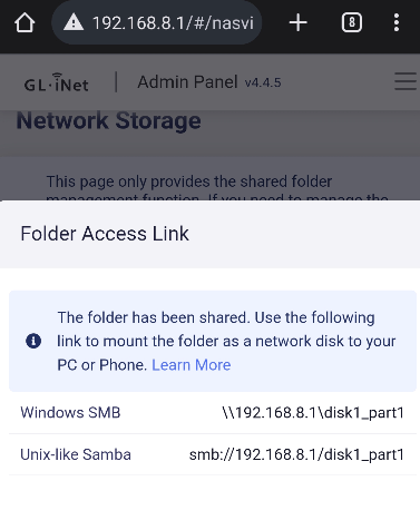 GL-iNet router web interface