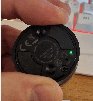 Reset hole and light on the underside of teh Zigbee Tuya Smart Button