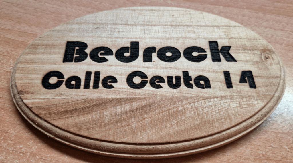 Bedrock sign made with Algolaser
