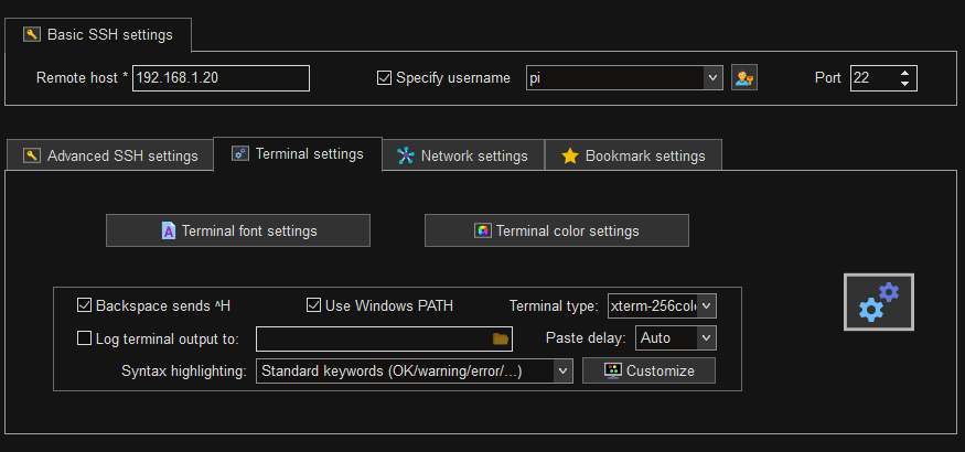 Mobaxterm colour setup