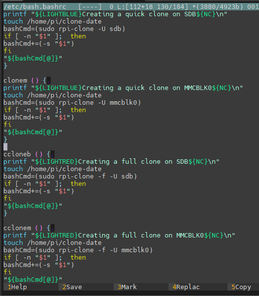 MCEDIT colours with the appropriate theme