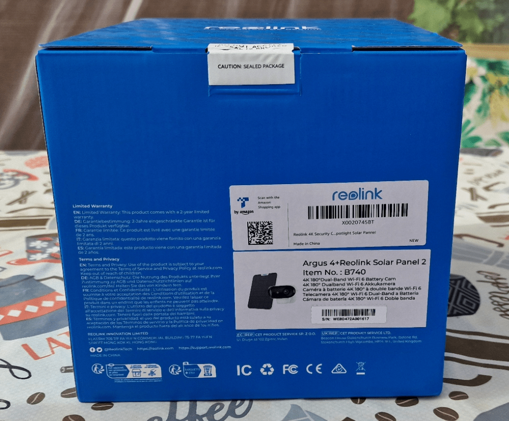 Reolink Argus 4 + solar panel