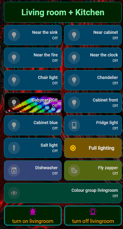 Living Room Home Assistant Panel