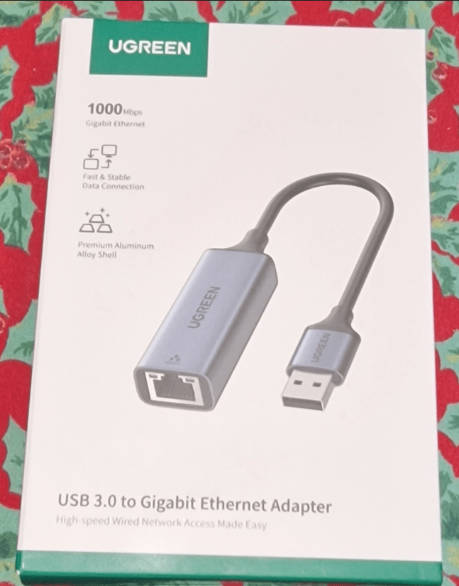 UGREEN Ethernet to USB3 adaptor.