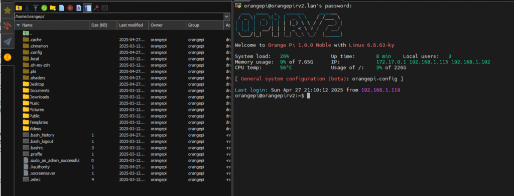Orange Pi RV2 SSH access