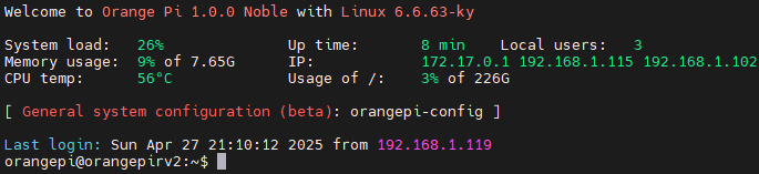 Orange Pi RV2 SSH access