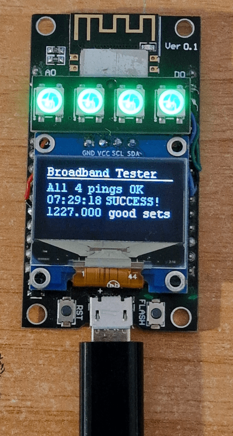 ESP8266 + SSD1306 ping tester