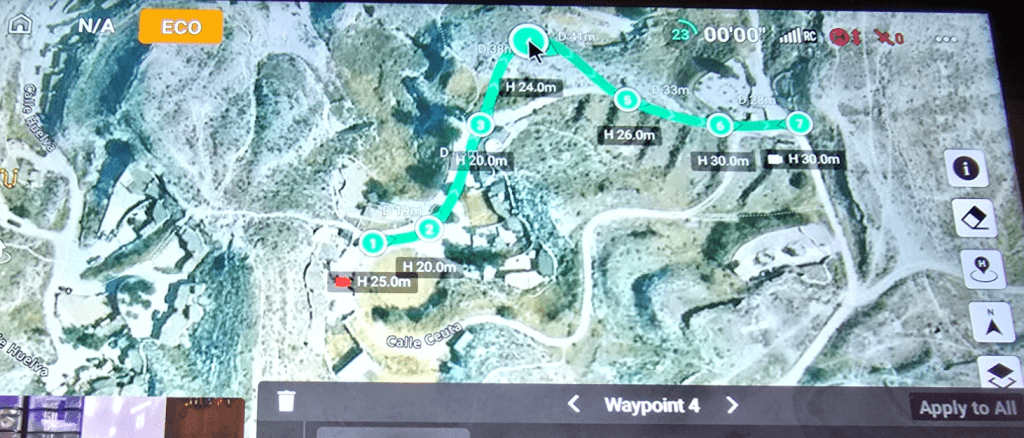 My DJI waypoints manually adjusted manually thanks to Google Earth on the PC
